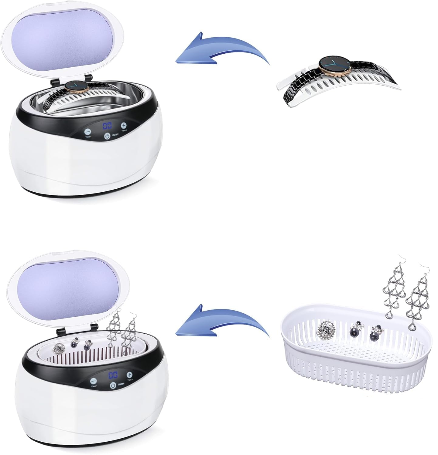 Ultrasonic Jewelry Cleaner with Watch Holder - LuxeShine