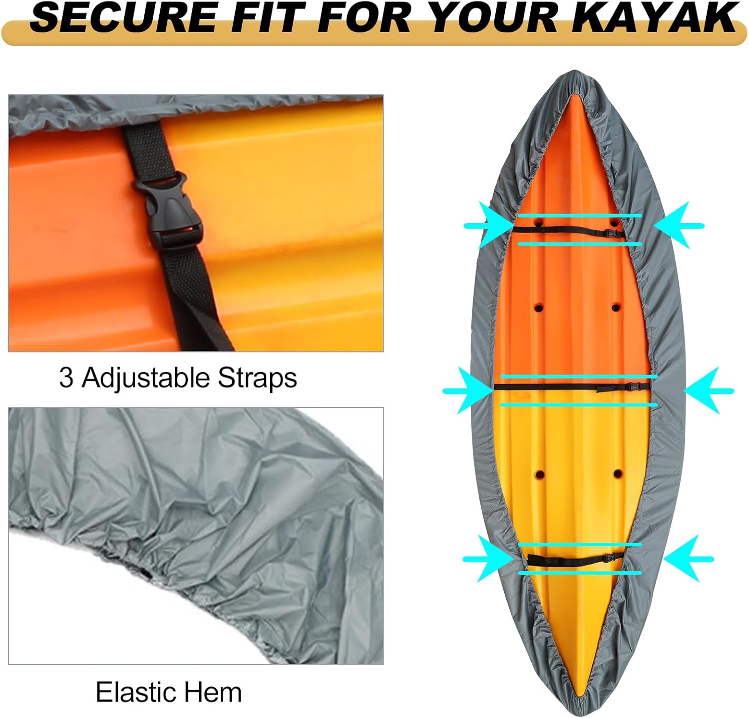 Waterproof Kayak Cover with Adjustable Straps - AquaShield