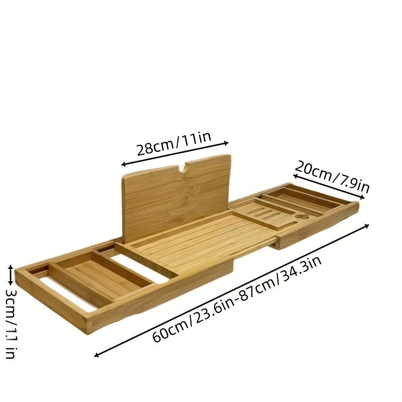 Bamboo Bathtub Tray with Adjustable Sides - AquaNest