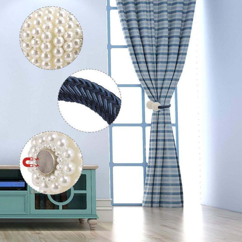 Magnetic Pearl Curtain Tiebacks - LuxeHome Decor