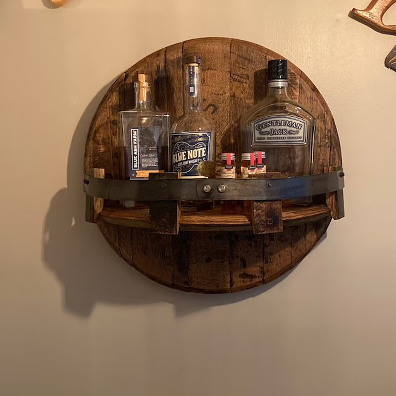 Bourbon Whiskey Barrel Shelf - Oak & Timber Co.