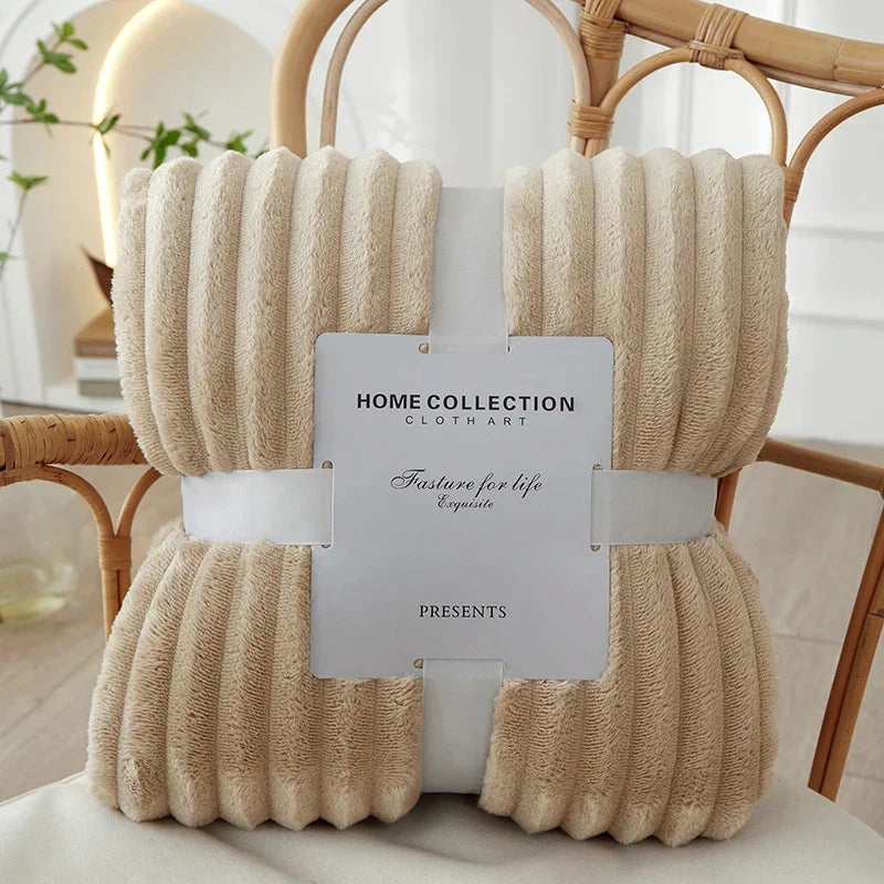 Cozy Striped Fleece Blanket – LuxeNest