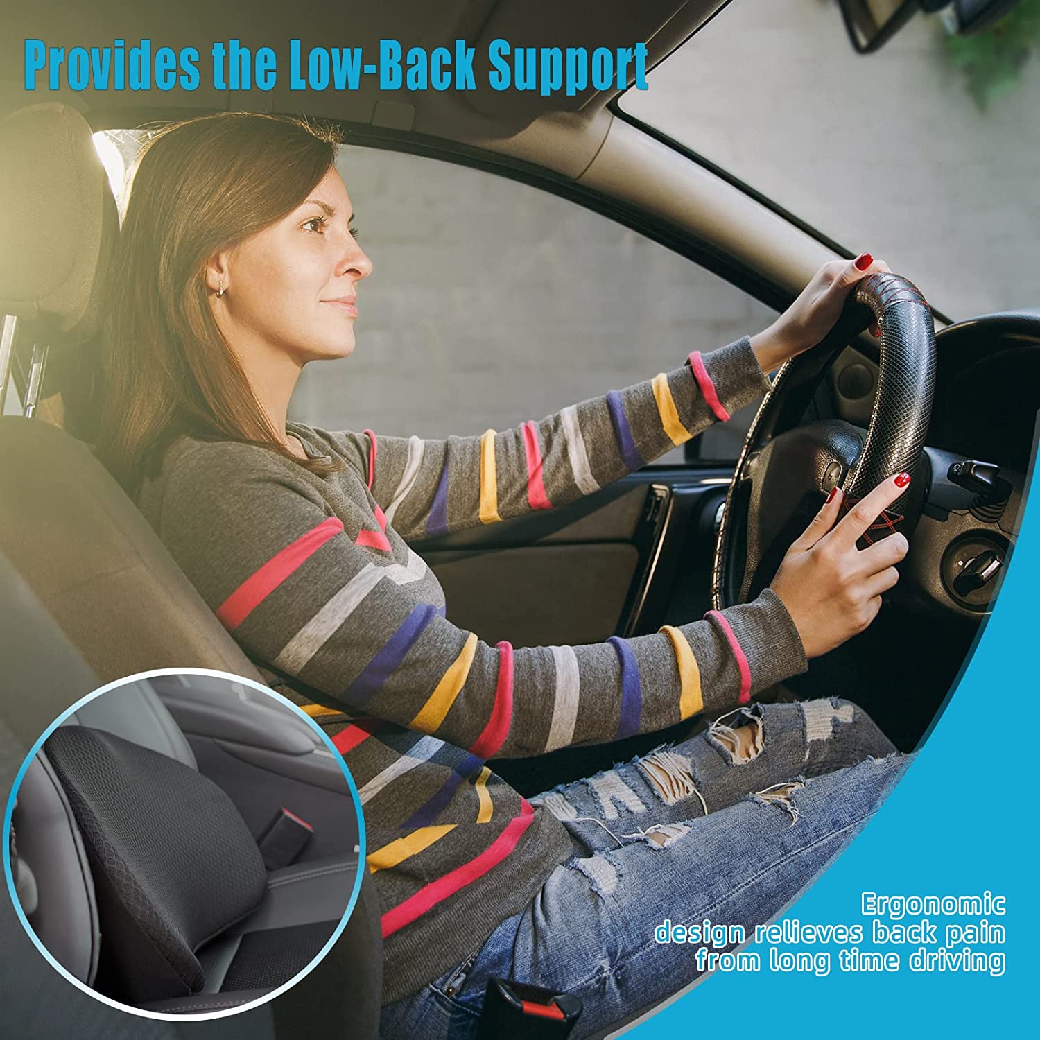 Ergonomic Memory Foam Car Seat Cushion - ComfortNest