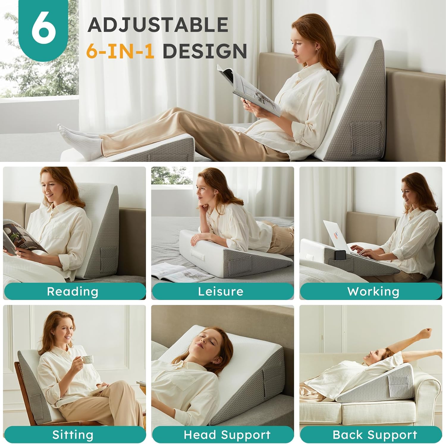 Cooling Gel Memory Foam Wedge Pillow - Elevate Comfort
