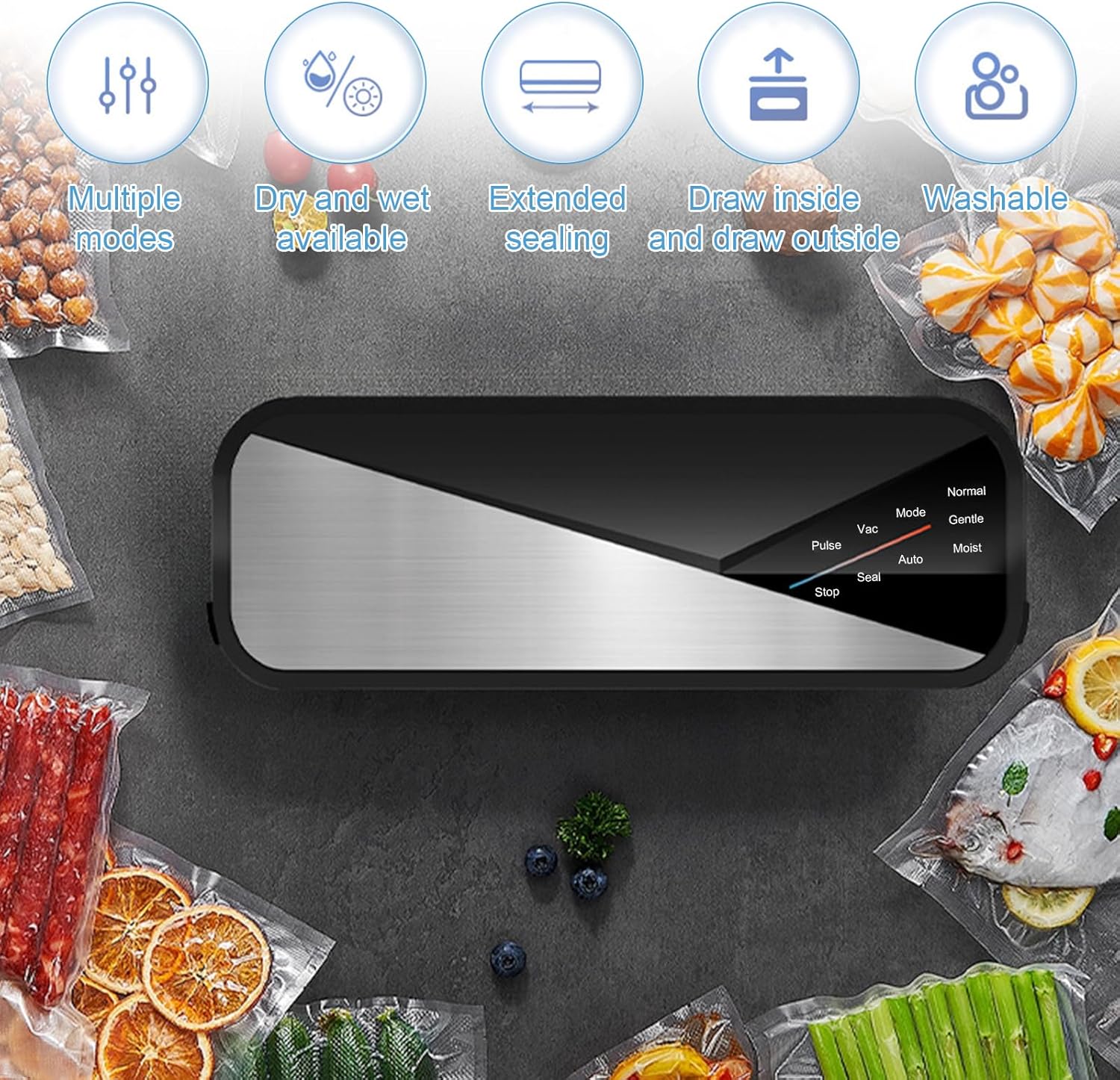 Vacuum Sealer 6-in-1 with 80 kPa Suction Power - PureSeal