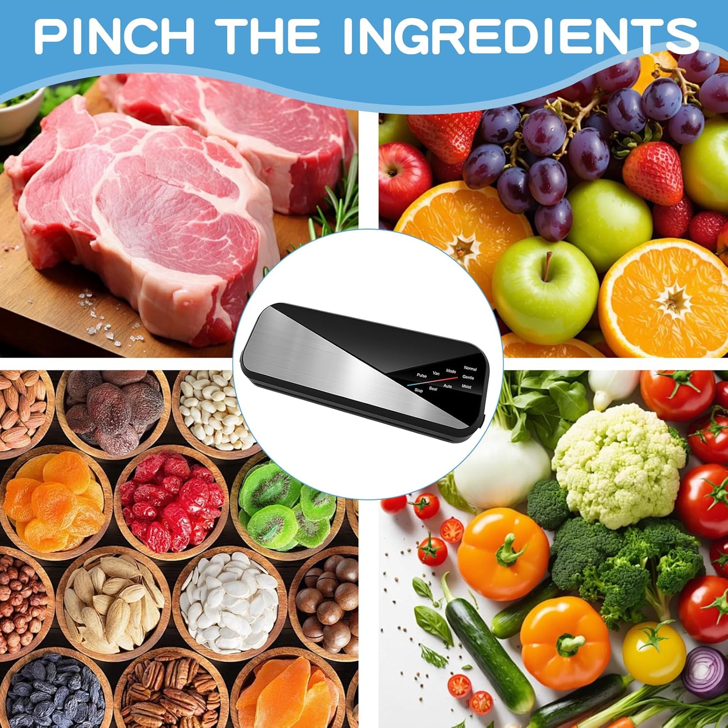 Vacuum Sealer 6-in-1 with 80 kPa Suction Power - PureSeal