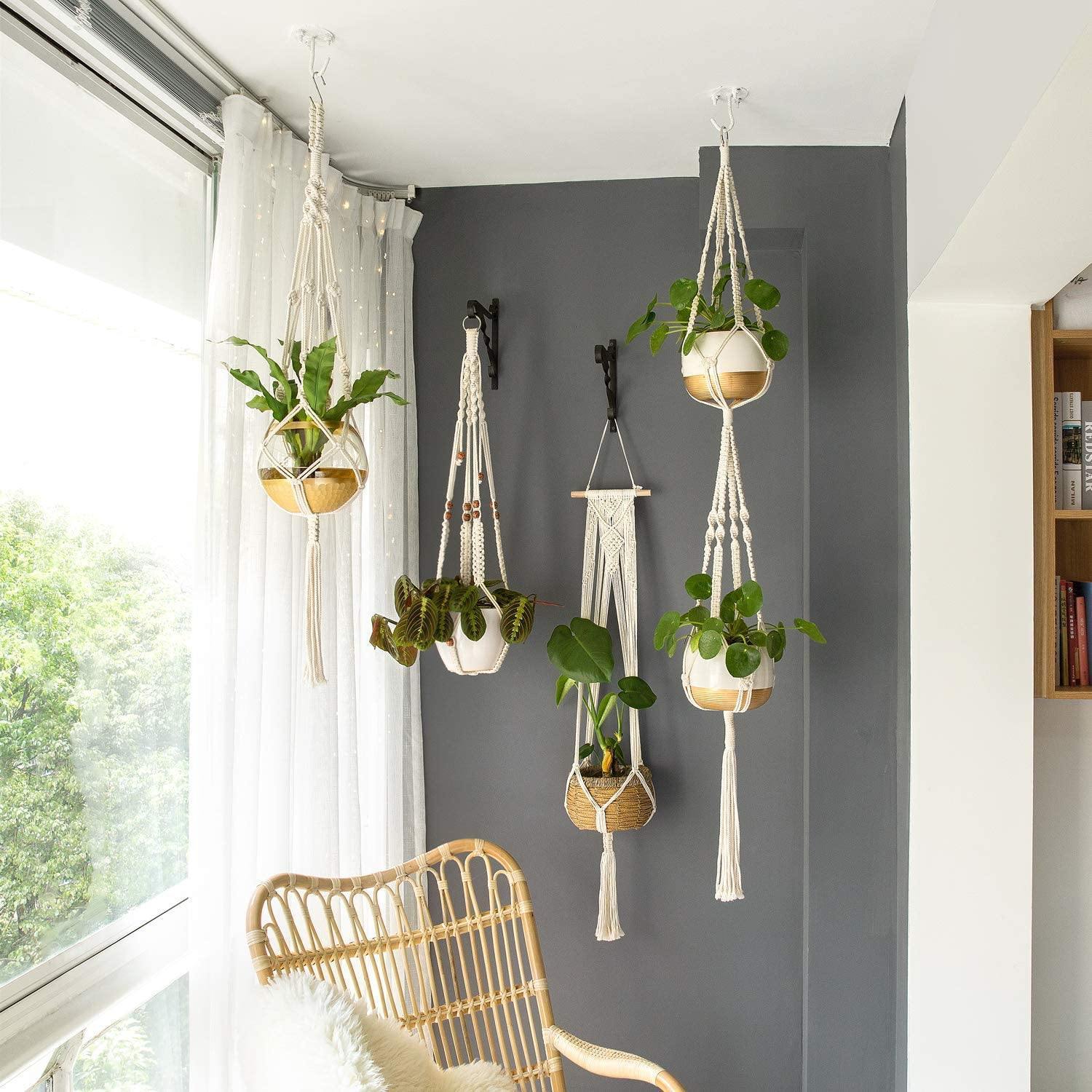 Boho Macrame Plant Holder Set - Artisan Home Decor