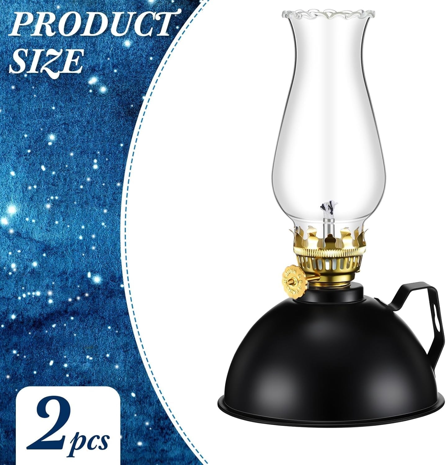 Vintage Glass & Metal Oil Lamp Set of 2 - Lumina Luxe