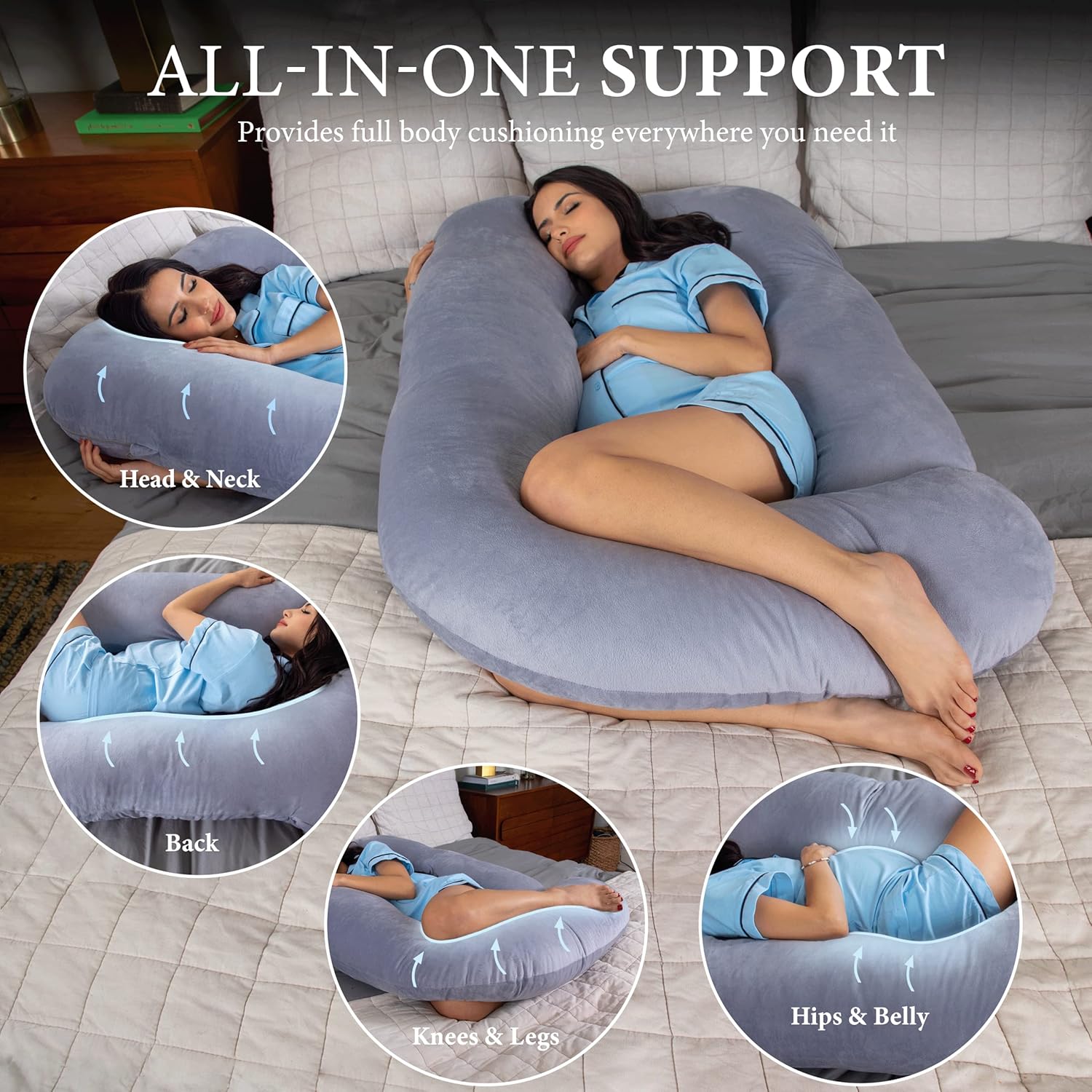 C-Shaped Pregnancy Pillow - LuxeMaternity Comfort