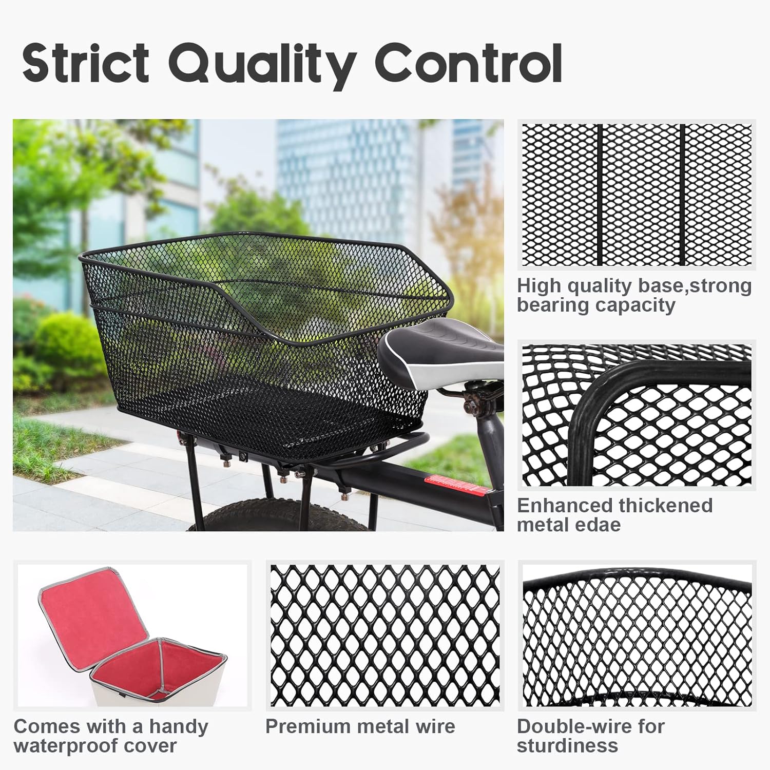 Waterproof Bicycle Basket with Rain Cover - Velocraft