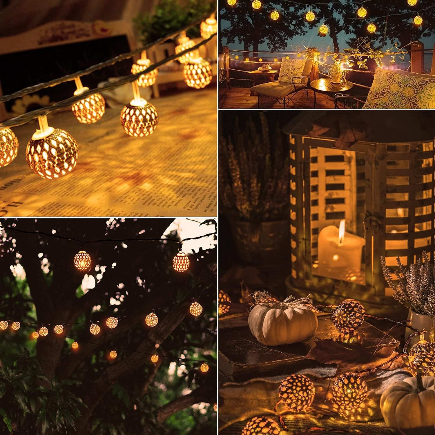 Solar String Lights - LumaGlow Moroccan Waterproof Decor