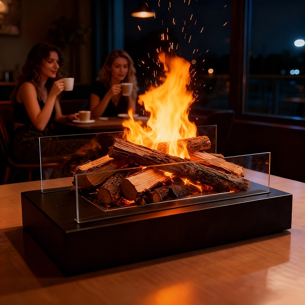 Wood Pellet Fire Pit with Glass Guard - EmberGlow