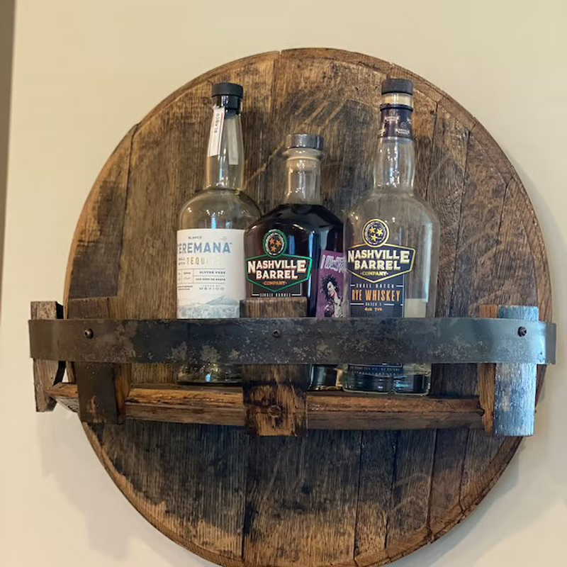 Bourbon Whiskey Barrel Shelf - Oak & Timber Co.