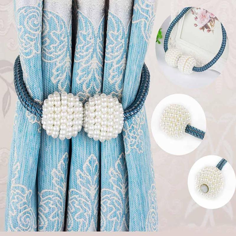 Magnetic Pearl Curtain Tiebacks - LuxeHome Decor