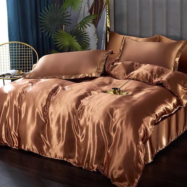 Silk Satin Bedding Set - LuxeDreams