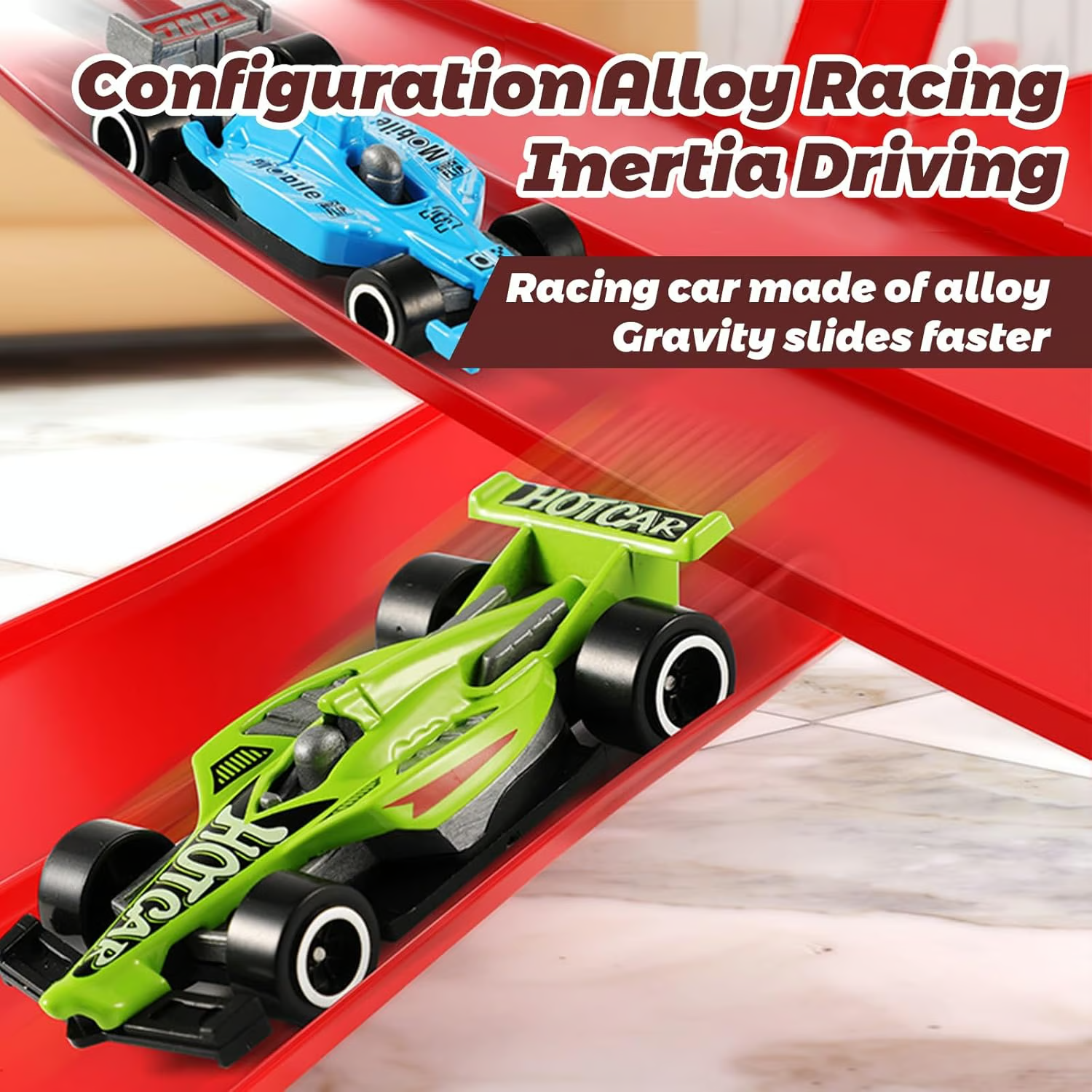 Racing Track Set - SpeedFlex Designs with 4 Diecast Cars