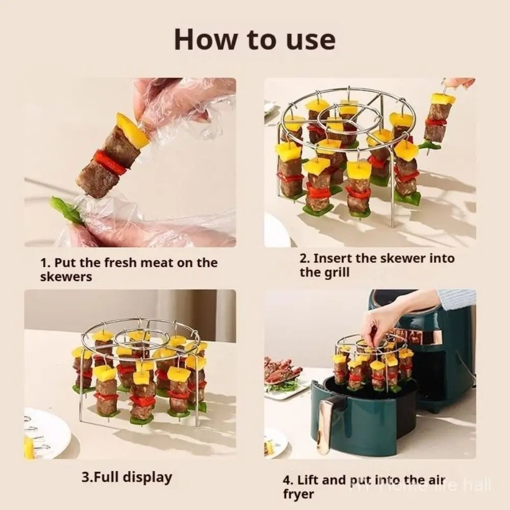 Stainless Steel Skewer Holder - GrillMaster Pro