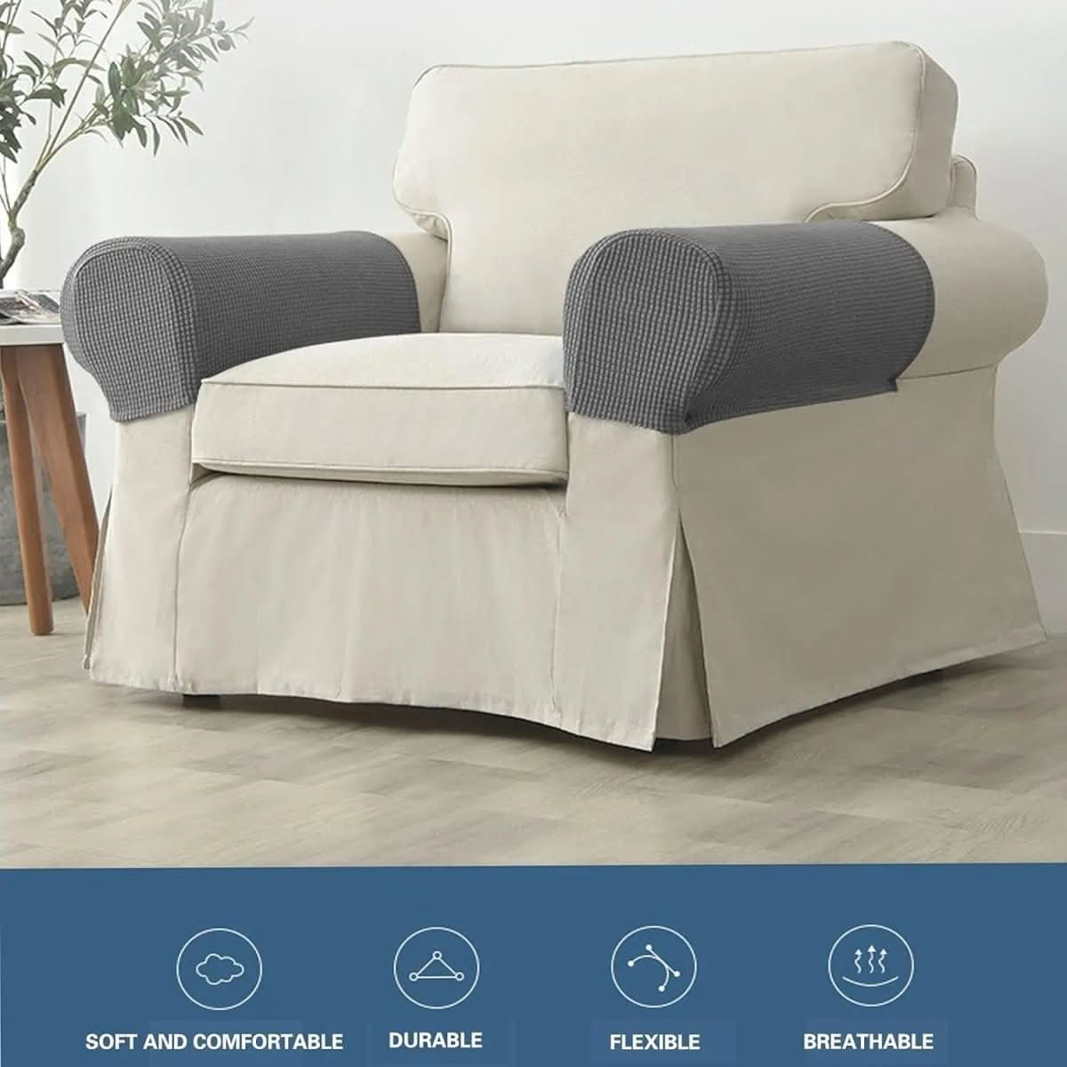 Waterproof Armrest Covers - LuxeGuard Jacquard Design