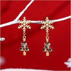 Snowflake Earrings - LuxeAurora Gold-Plated Elegance