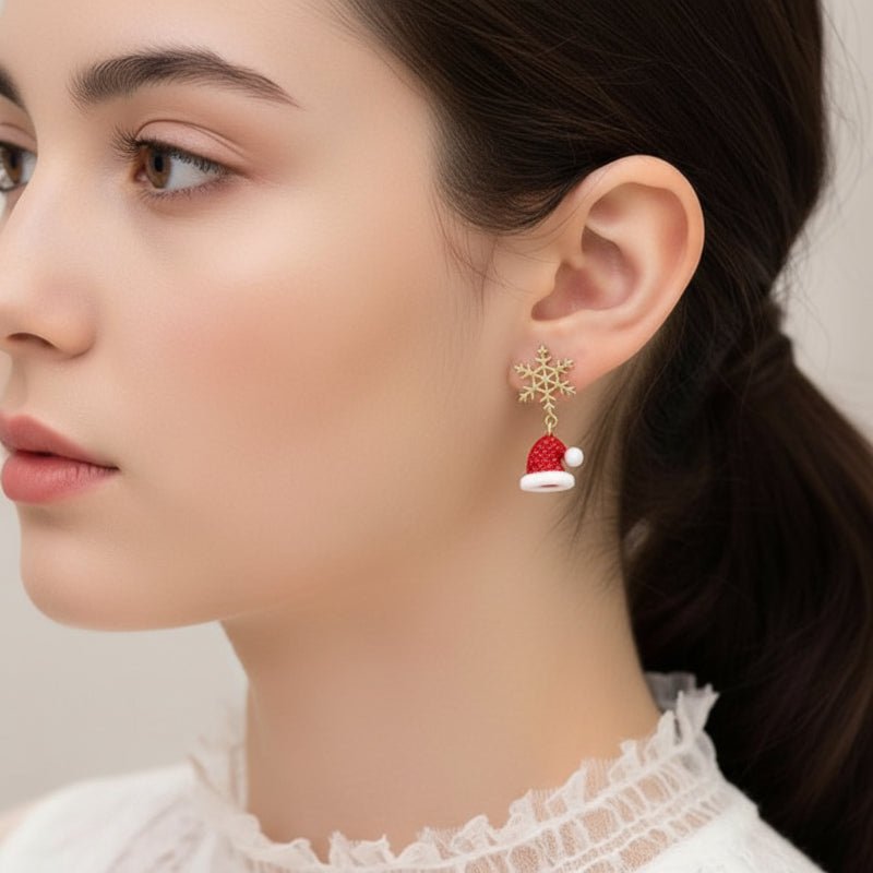 Snowflake Earrings - LuxeAurora Gold-Plated Elegance