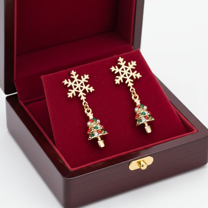 Snowflake Earrings - LuxeAurora Gold-Plated Elegance