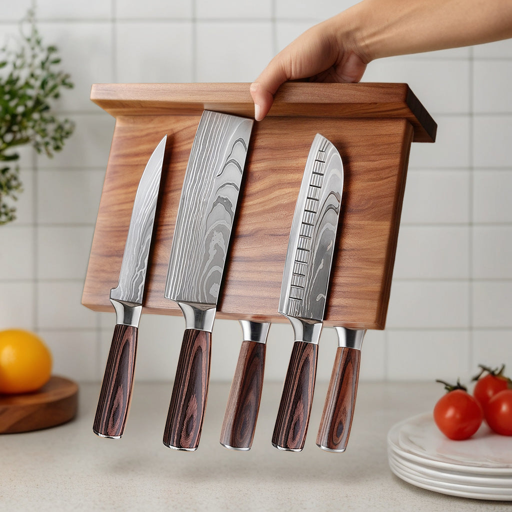 Magnetic Knife Holder Stand - Artisan Oak