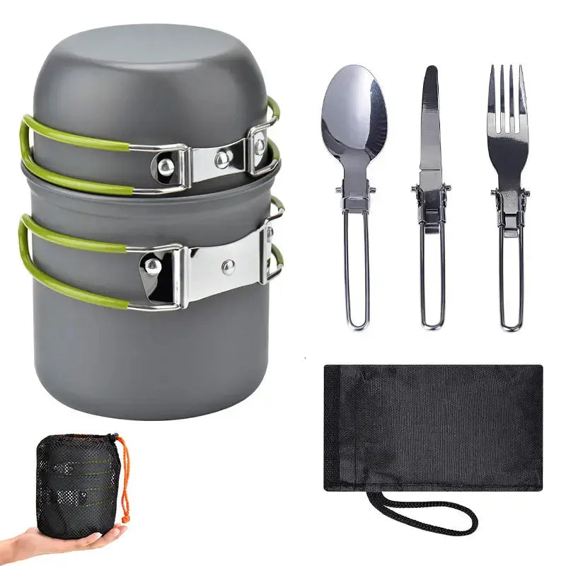 Camping Cookware Set with Cutlery - TrailBlaze Essentials