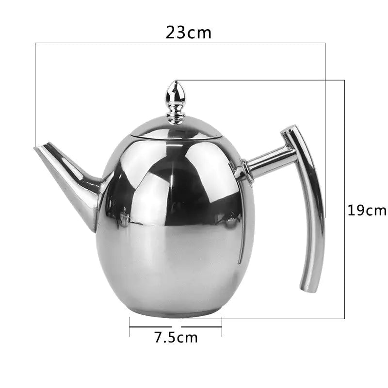 Premium Stainless Steel Teapot with Strainer - BrewMaster
