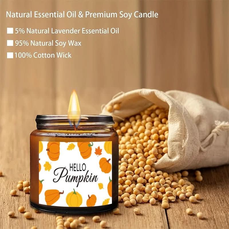Autumn Candle - LuxeGlow Soy Wax with Seasonal Design