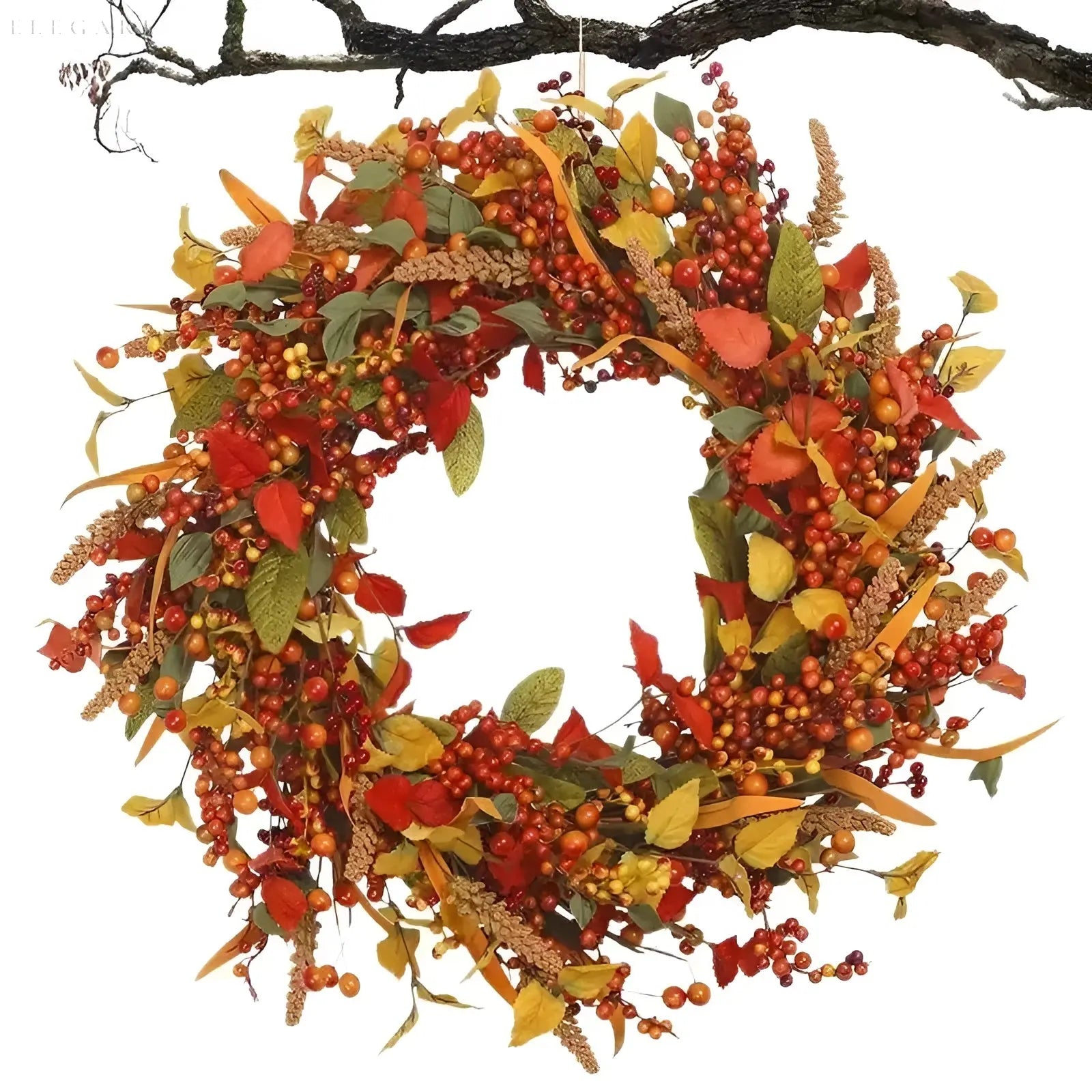 Autumn Rattan Wreath - LuxeLeaf Decor