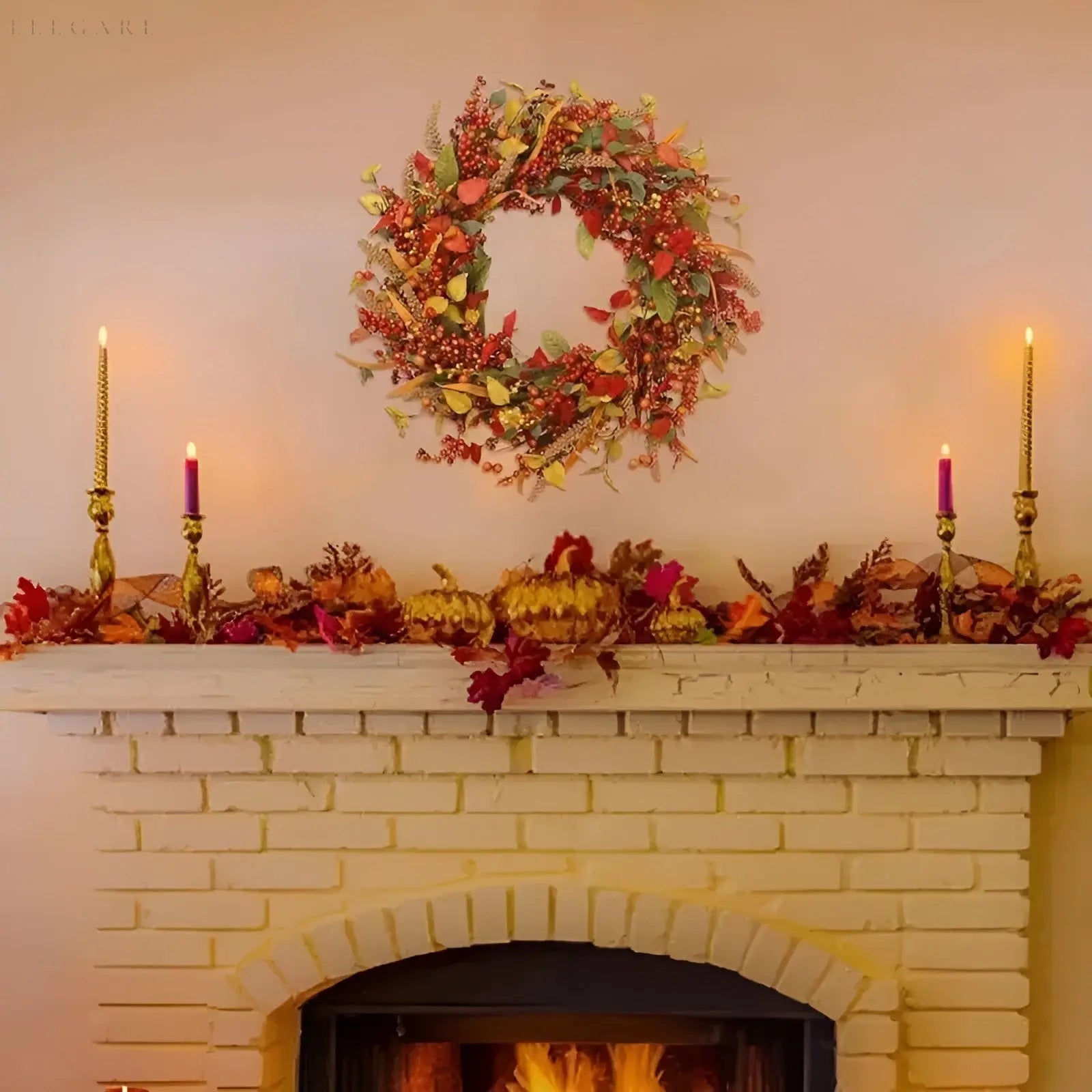 Autumn Rattan Wreath - LuxeLeaf Decor