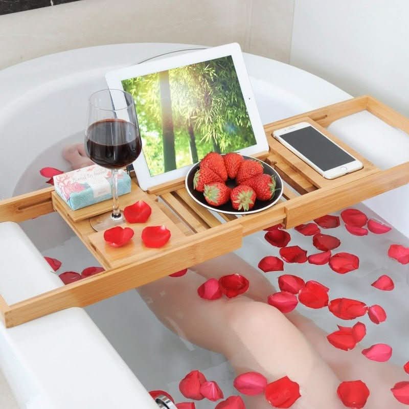 Bamboo Bathtub Tray - Luxe Haven Essentials