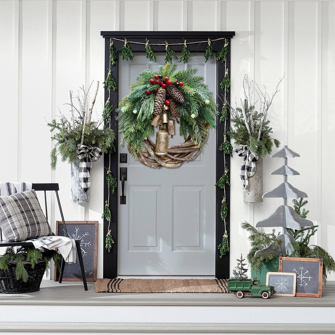 Rustic Pine Cone Christmas Wreath - Evergreen Charm