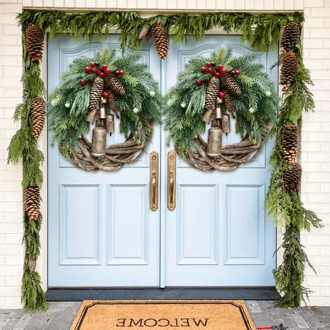 Rustic Pine Cone Christmas Wreath - Evergreen Charm