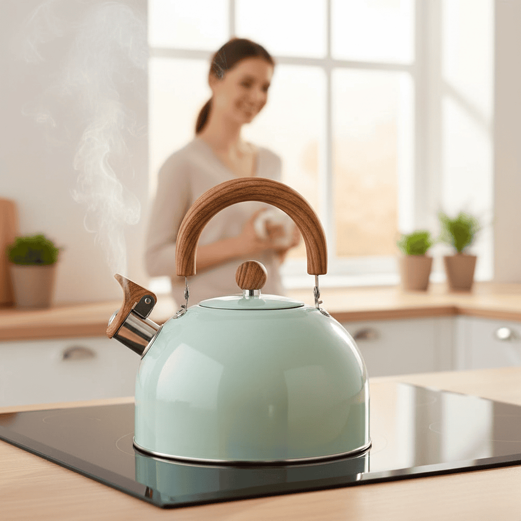 Stainless Steel Kettle - LuxeCraft 3L with Soft Grip Handle