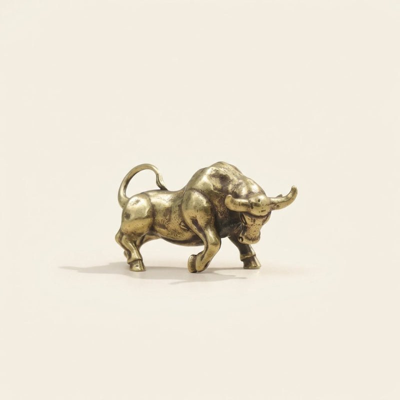 Brass Bull Sculpture - LuxeCraft Home Accents