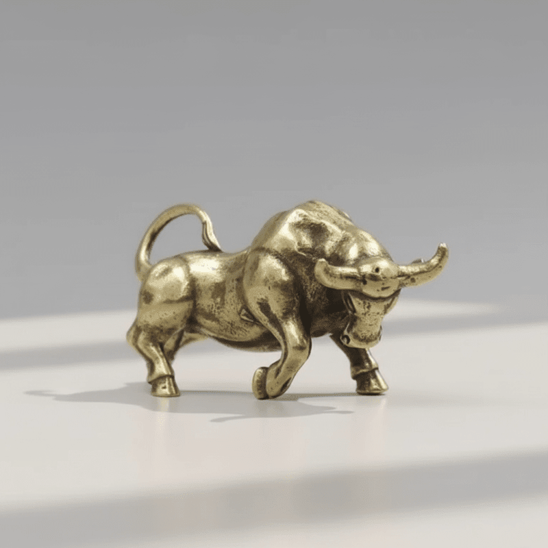 Brass Bull Sculpture - LuxeCraft Home Accents