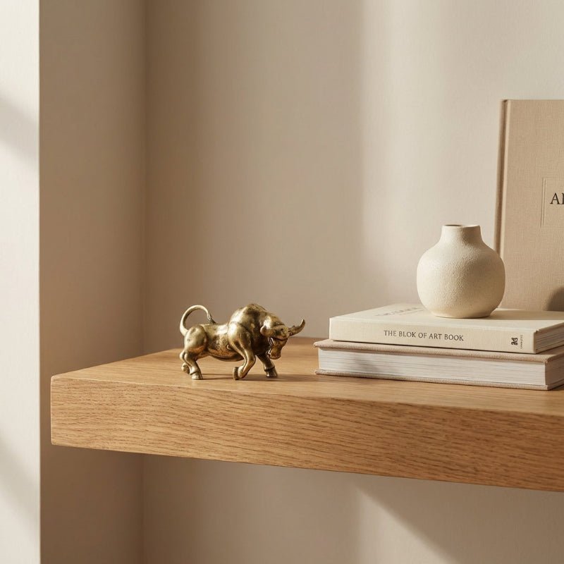 Brass Bull Sculpture - LuxeCraft Home Accents