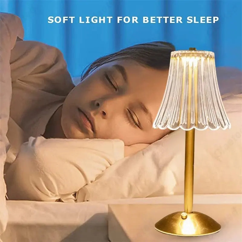 Dimmable Crystal Wireless Table Lamp - LuxeGlow