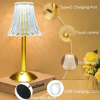 Dimmable Crystal Wireless Table Lamp - LuxeGlow