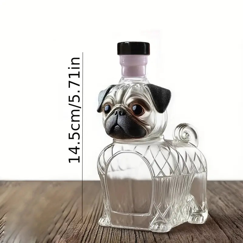 Elegant Glass Pug Decanter - LuxeCraft