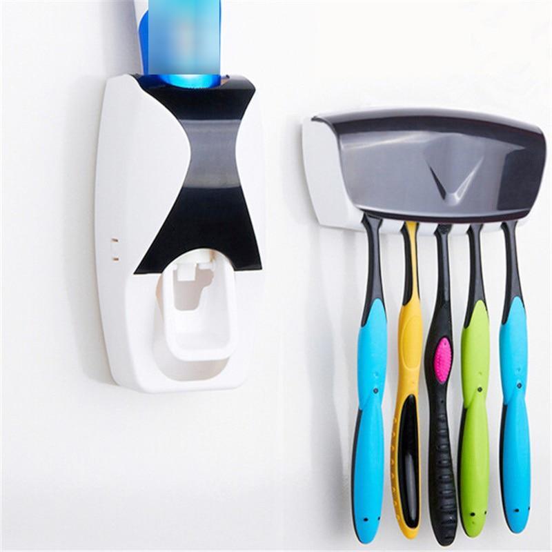 Automatic Toothpaste Dispenser with Toothbrush Holder Set - LuxeBath