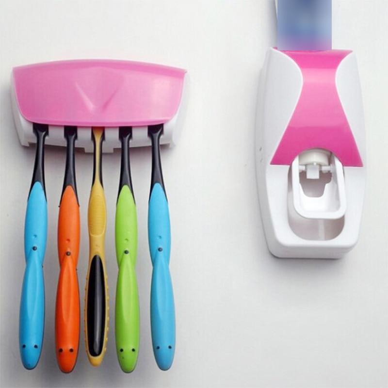 Automatic Toothpaste Dispenser with Toothbrush Holder Set - LuxeBath