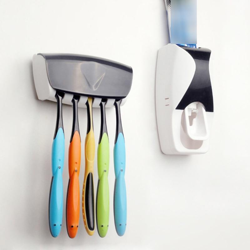 Automatic Toothpaste Dispenser with Toothbrush Holder Set - LuxeBath