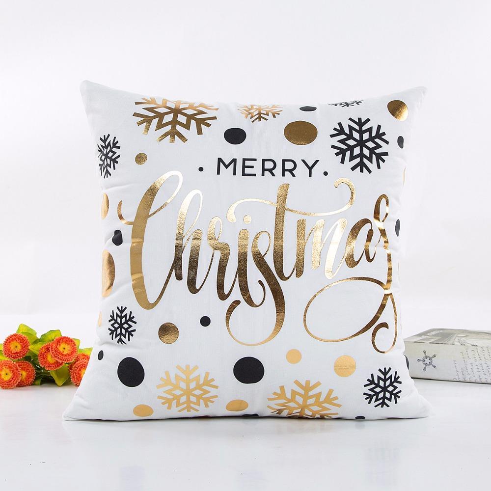 Gold Printed Pillow Cover - LuxeNest Decor