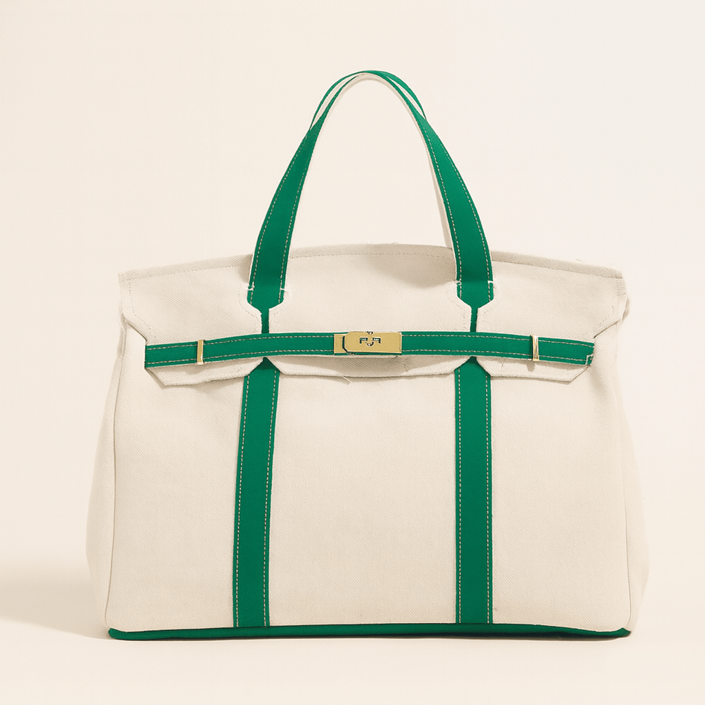 Canvas Tote Bag - LuxeCraft with Stylish Steel Accents