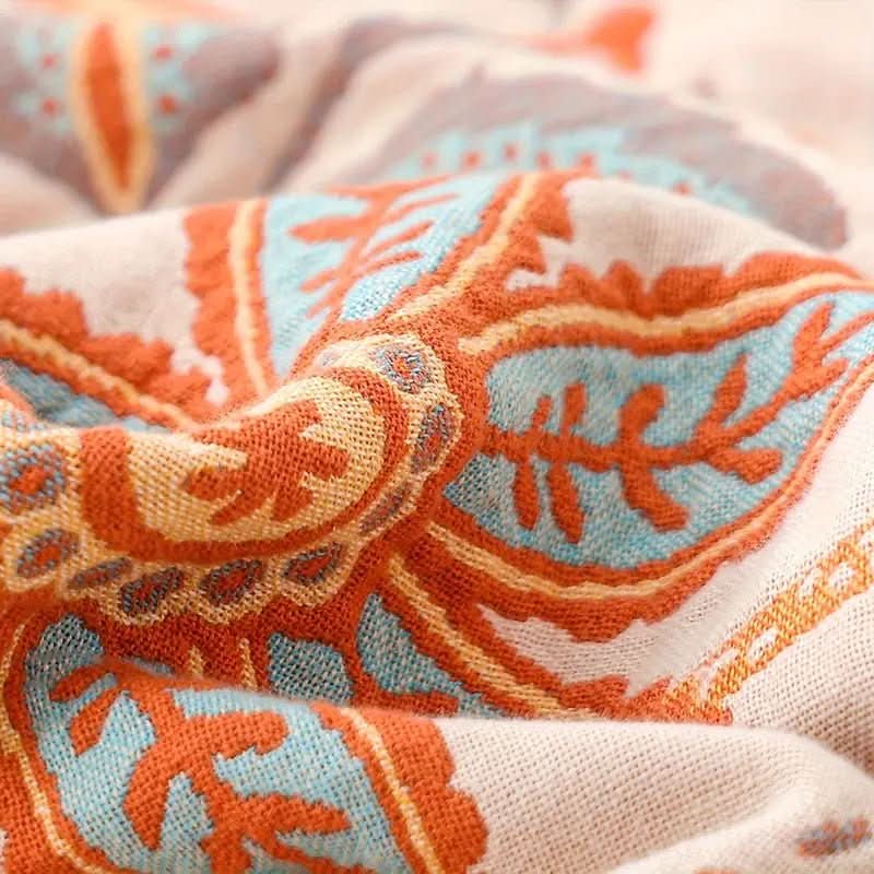 Boho Chic Cotton Throw Blanket - Luxe Living