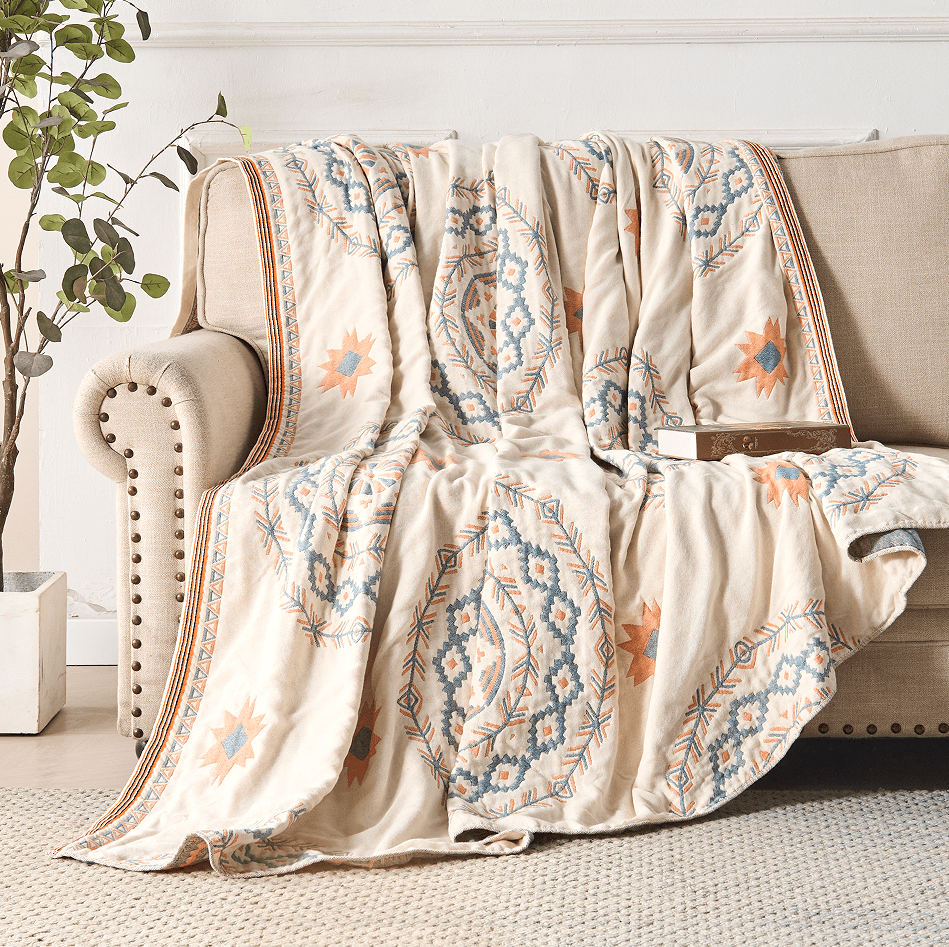 Mandala Cotton Blanket - LuxeNest Essentials