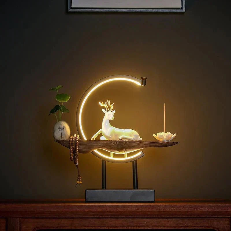 Serene White Deer Incense Lamps – TranquilGlow