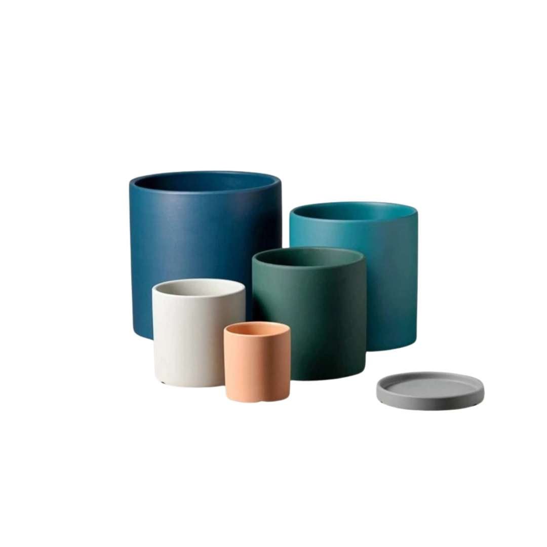 Ceramic Flower Pot with Drainage Saucer - LuxePlanters